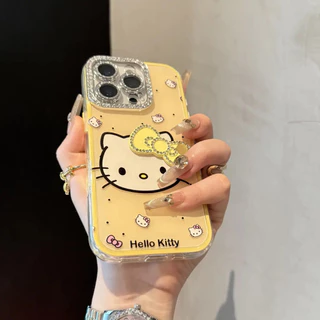 Dopamine Kitty Diamond Bow เหมาะสําหรับเคสโทรศัพท์ iPhone 17Promax Apple 16/15/14/13/12/11 การป้องกันเลนส์