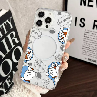 เคสใสไอโฟนกันกระแทก เสใสสำหรับชาร์จแบตไร้สายลายโดเรม่อน เคสสำหรับ IP11-16 ธรรมดา IP11-16 Pro/Pro max #077082