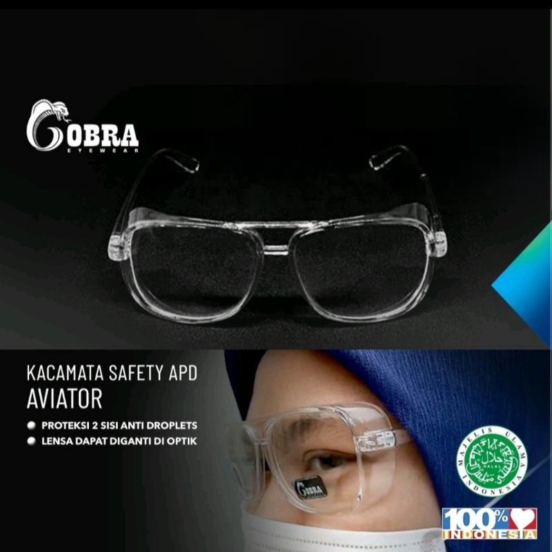 Aviator Clear PPE Glasses สามารถใช้สําหรับต้อกระจกหลัง