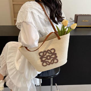 กระเป๋าชายหาดตะกร้าผักกระเป๋าสานกระเป๋าฟางความจุขนาดใหญ่วันห…