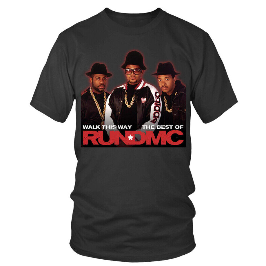 Mens Tee Regular Cotton T-Shirt Walk This Way - The Best Of Run Dmc