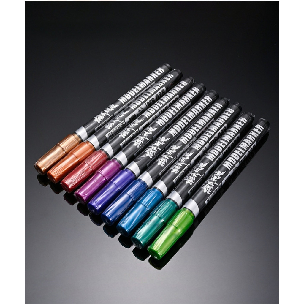 0.7 มม.Super Metallic รุ่น Marker ปากกา MS028 EX001-EX009 สําหรับ Gundam Gunpla DIY อาคารทําเครื่องมือ Propylene ไนลอน Marker โลหะสีปากกา