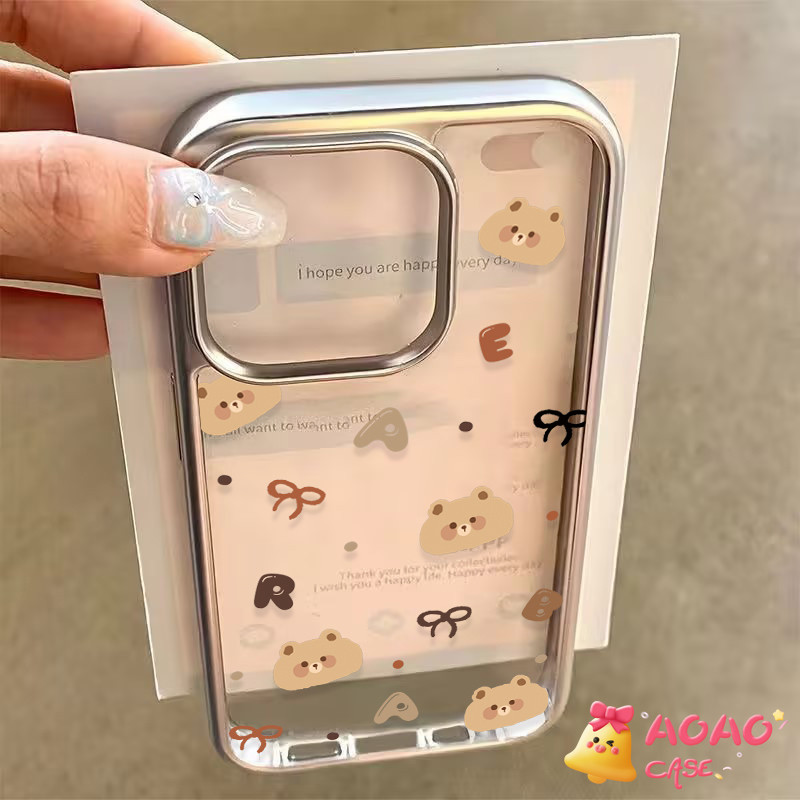การ์ตูนน่ารักหมีสร้อยข้อมือโปร่งใส เคสiPhone 16 13 11 15 14 12 Pro Max 7Plus 8Plus XR 16 7 8 15 14 Plus X XS MAX SE 2020 - รูปที่ 4