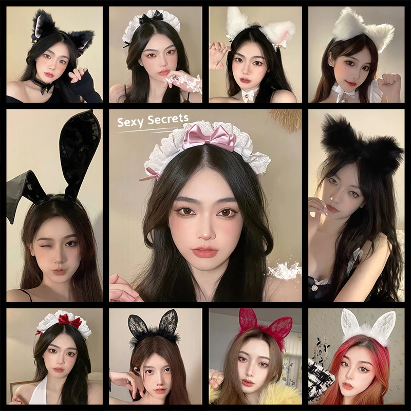 Sexy secrets⚜️⚜️ที่คาดผมหูแมวมีกระดิ่ง ริบบิ้นลูกไม้ 🤩🤩 ประณีต น่ารัก อุปกรณ์เสริมคอสเพลย์ มาถึงใน 1-3 วันทำการ