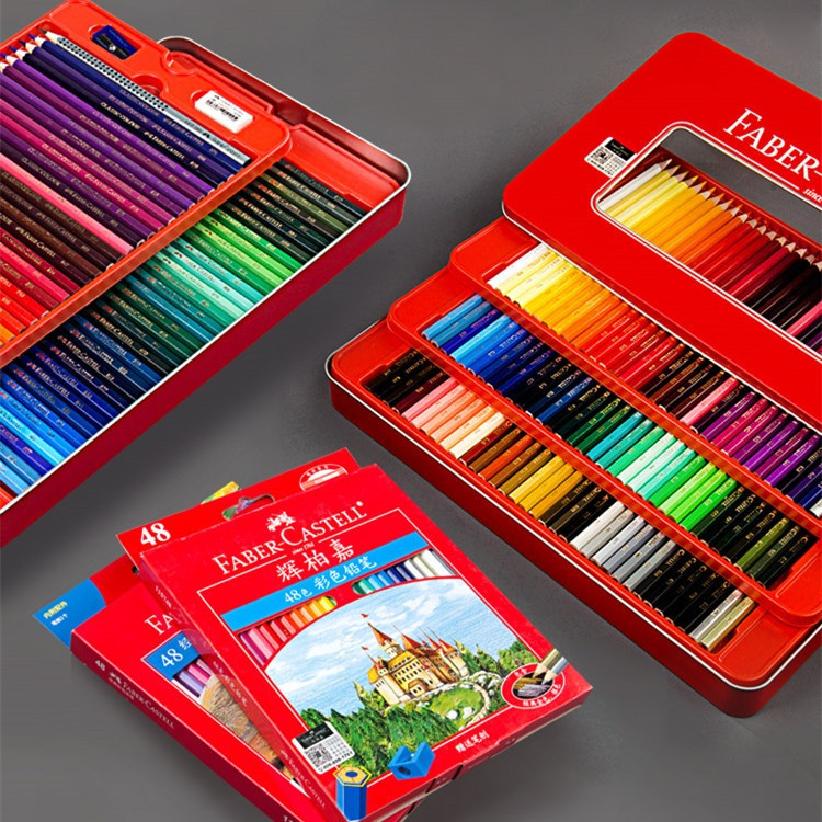 FABER CASTELL เฟเบอร์ คาสเทลล์ 36/48/72/100 สีดินสอสีน้ํามันดินสอสีมันดินสอน้ํามันพาสเทล ติด ภาพวาดภาพวาดเด็กของขวัญชุด