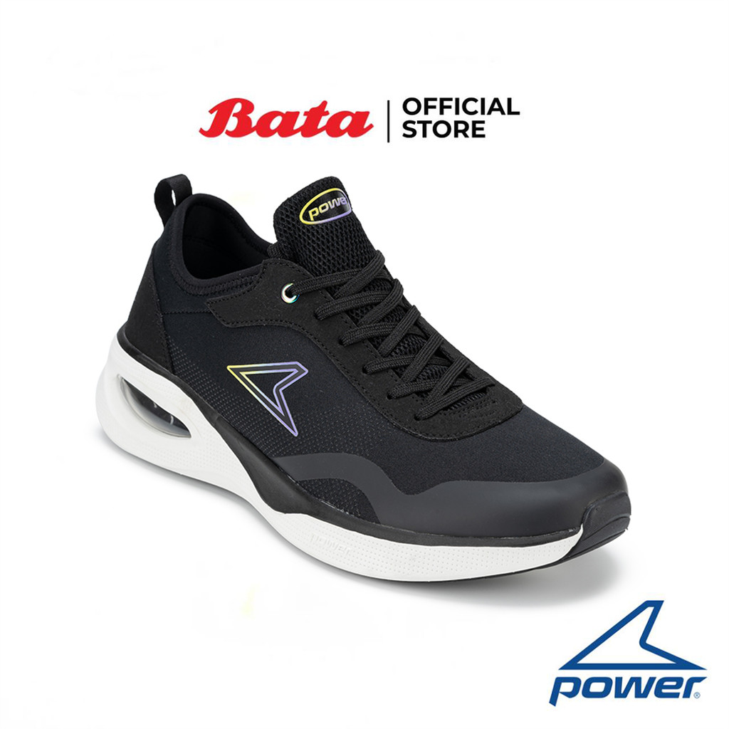 Bata บาจา Power รองเท้าผ้าใบสนีคเกอร์แบบผูกเชือก รุ่น Fizz 300 Eurus สำหรับผู้ชาย สีดำ 8286852 สีขาว