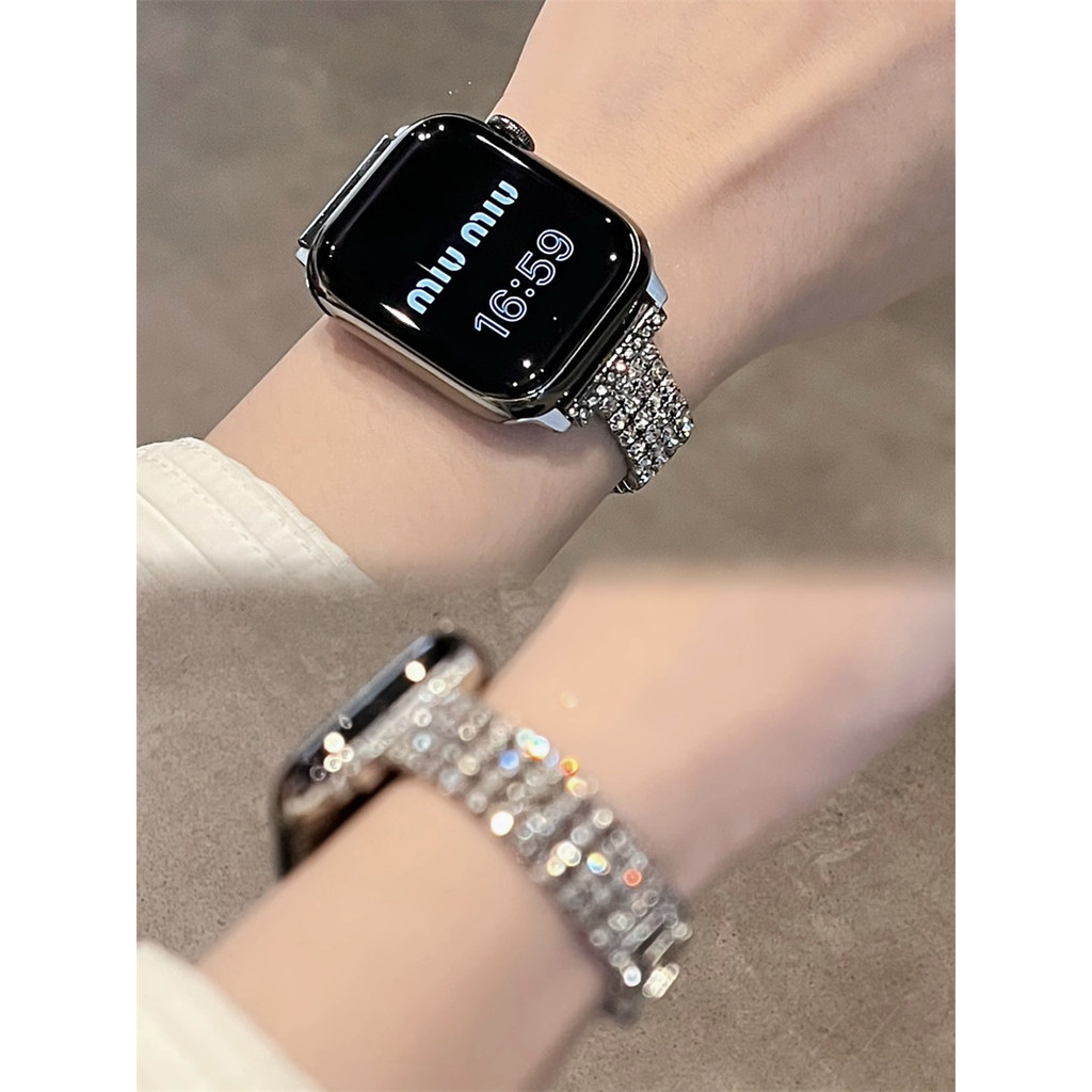 หรูหรา Insfor Watchs10 Starry Rhinestone Strap Iwatch98 Watch 765432 โลหะสําหรับนาฬิกา ชุด พิเศษ 8 7 6 กับ 5 4 3 2 1 ขนาด 49 มม. 41 มม. 45 มม. 44 มม. 42 มม. 40 มม. 38 มม.