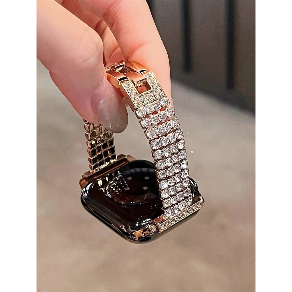 หรูหรา Insfor Watchs10 Starry Rhinestone Strap Iwatch98 Watch 765432 โลหะสําหรับนาฬิกา ชุด พิเศษ 8 7 6 กับ 5 4 3 2 1 ขนาด 49 มม. 41 มม. 45 มม. 44 มม. 42 มม. 40 มม. 38 มม.