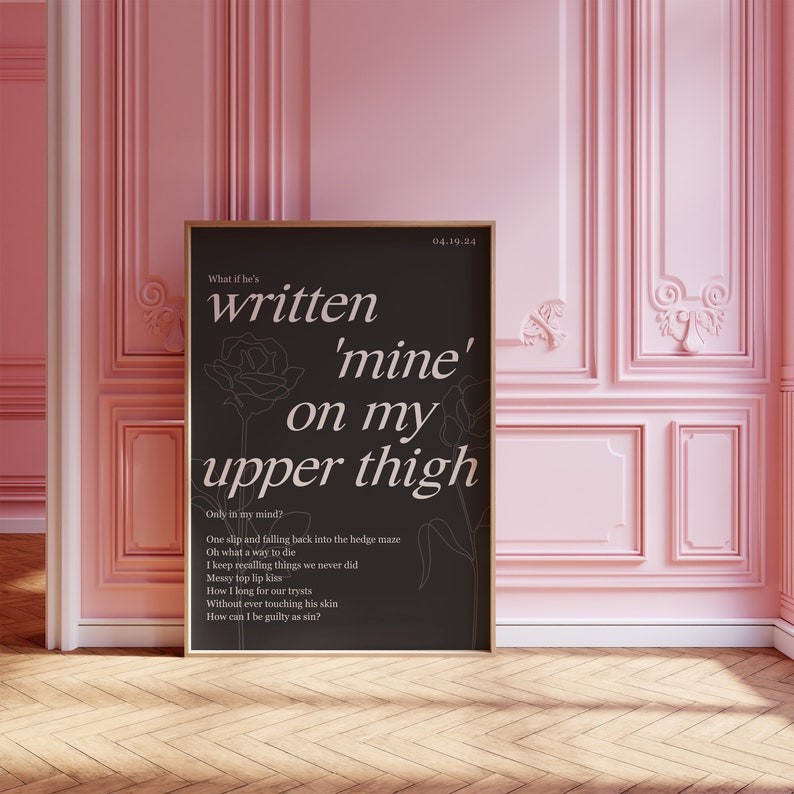 Guilty as Sin Print The Rulered Poets Department Poster Swiftie Wall Art Wall Print