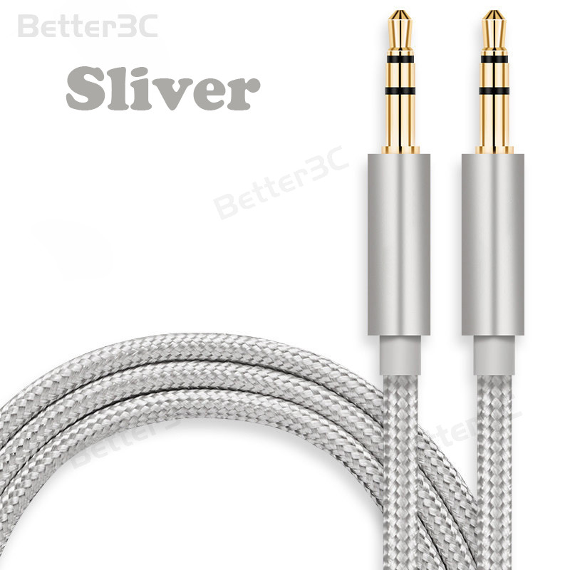 3.5 มม.AUX Hi-Fi เสียงสเตอริโอไนลอนถักสายสัญญาณเสียง 1/2/3 เมตรสายลําโพงชายรองรับแล็ปท็อปหูฟังโทรศัพท์แท็บเล็ต