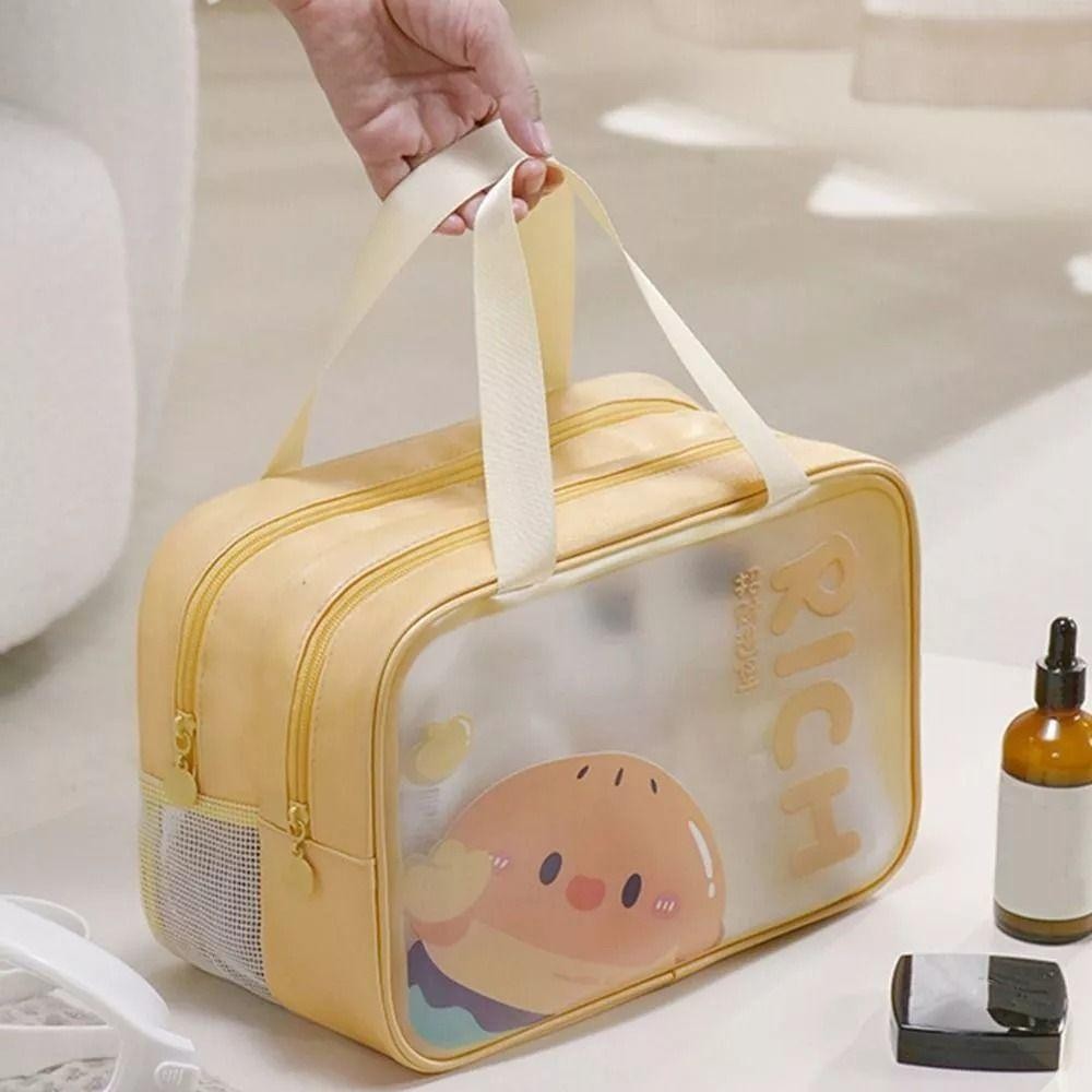 UUMIR กระเป๋าเครื่องสำอางการ์ตูน กระเป๋าเก็บของแบบใส ความจุขนาดใหญ่ กระเป๋าชายหาด PVC มีซิป กันน้ำ - รูปที่ 2