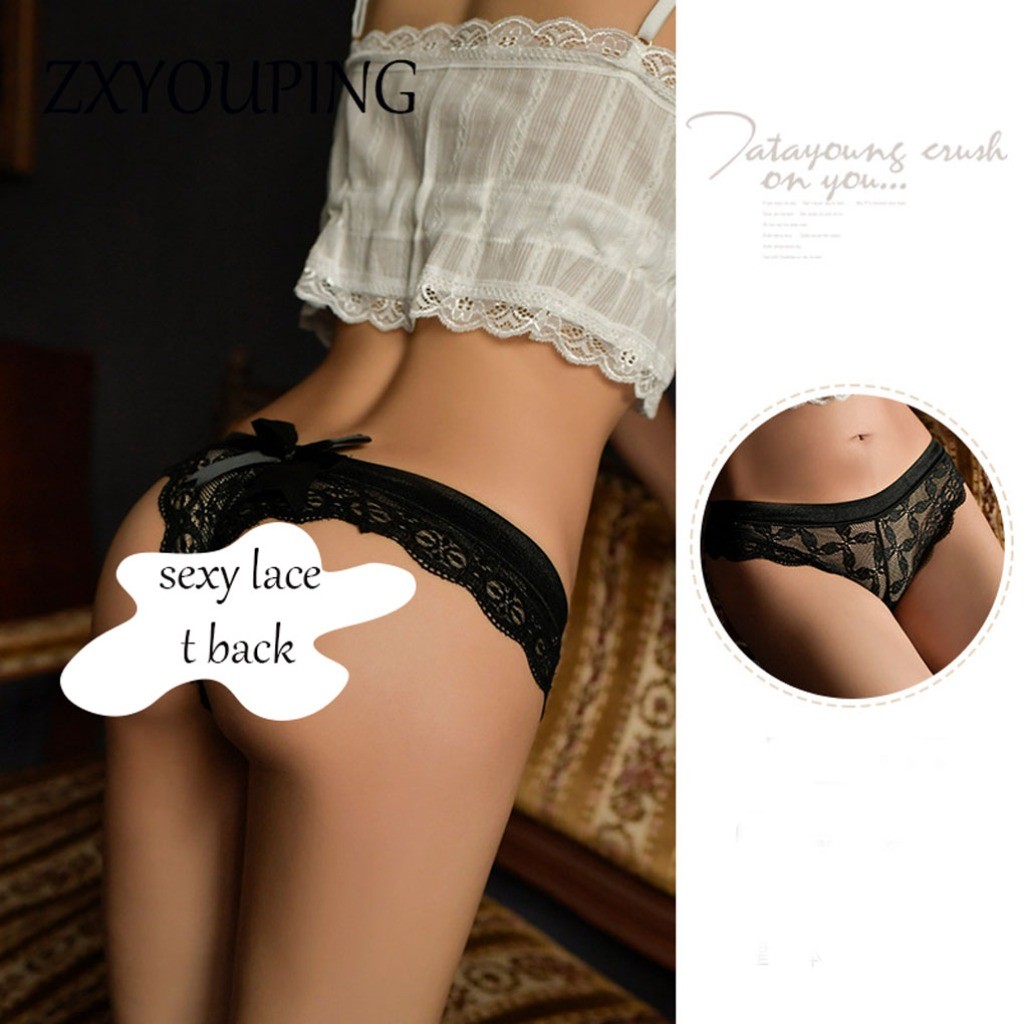 Zxyouping ลูกไม้ T กลับกางเกงไม่มีรอยต่อ G String สําหรับผู้หญิงชุด Plus ขนาดลูกไม้ Hollow Out ต่ําเอวเซ็กซี่ชุดชั้นใน S-XL