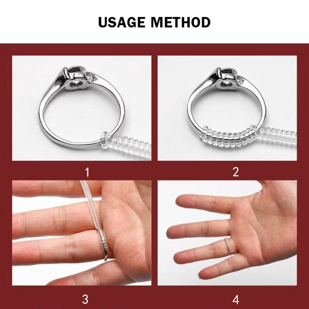 ร้านอยู่ที่ไทย 5ชิ้น 🔥ลดไซส์แหวน🔥ยาว10ซม.ที่ปรับแหวนหลวม เหมาะกับแหวนกว้าง1-3MM Ring Minimizer - รูปที่ 6
