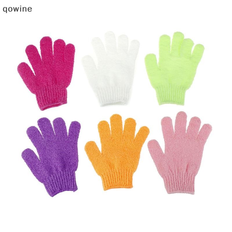 [qowine] Body Sponge Bath Massage Of Shower Bath Scrub Gloves ถุงมืออาบน้ําขัดผิว TH