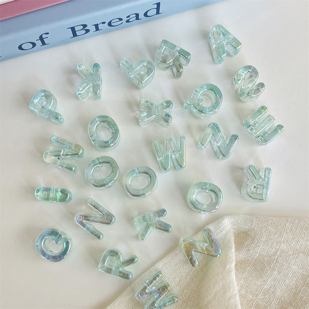 สีอะคริลิโปร่งใส26ตัวอักษรภาษาอังกฤษตรงหลุมหลวมลูกปัดเครื่องประดับแฟชั่นทําเองโซ่โทรศัพท์มือถือรถแขวนอุปกรณ์เสริม - รูปที่ 5