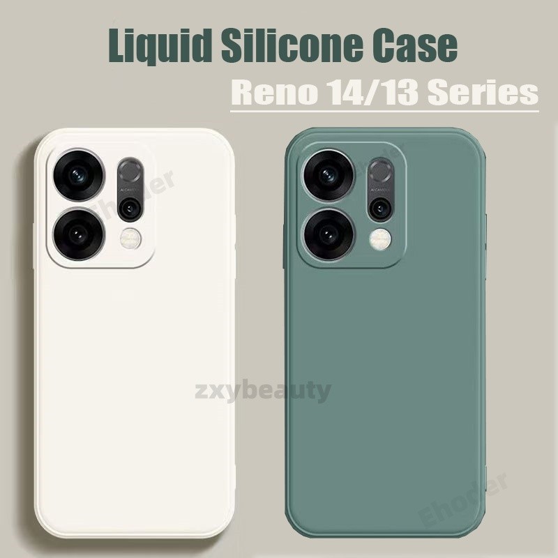 ปลอกสําหรับOPPO Reno 14 Pro 14F 13 13F 2025 5G 4Gเคสโทรศัพท์ซิลิโคนเหลวยางสแควร์นุ่มสําหรับReno14 Reno14F 14Pro Reno13 Reno13F 13Pro Soft TPUปกหลัง