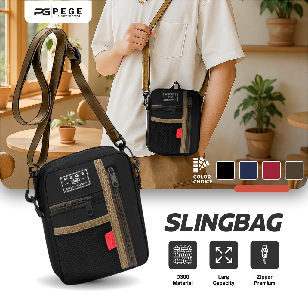 PEGE Meco กระเป๋าสะพายลําลอง Unisex - PG 8898