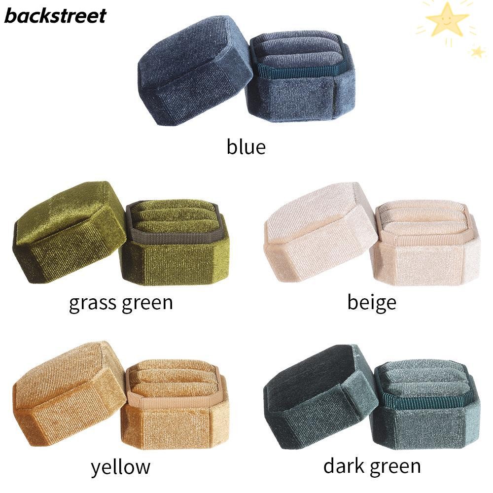 BACKSTAGEREAT Double Ring Storage Box ทนทานประณีตแหวนแต่งงานกล่องแสดง