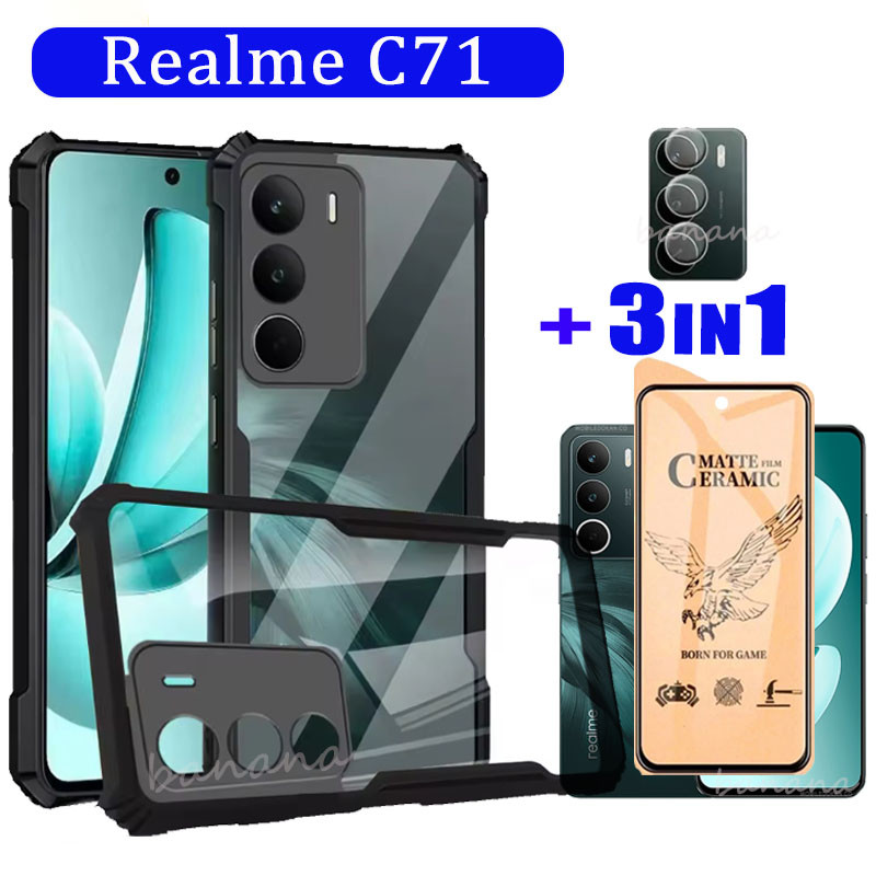 ShockProof สําหรับ Realme C71 เซรามิคกระจกนิรภัย 3 ใน 1 Realme C73 C75 C75X Realme GT 7T GT7 ป้องกัน