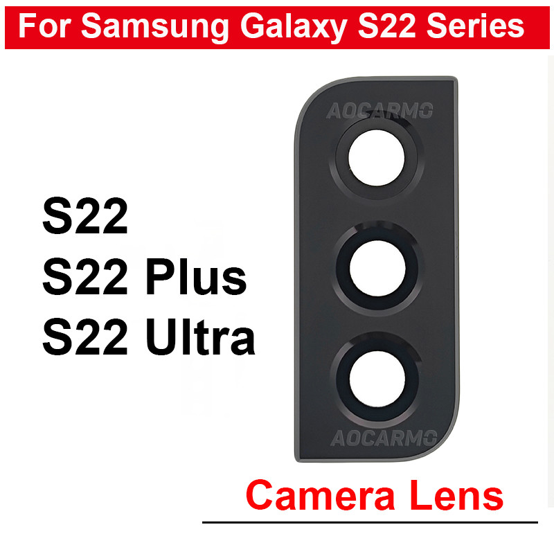 SAMSUNG สีชมพูสีเขียวสีดําสีขาวเลนส์กล้องด้านหลังพร้อมกรอบอะไหล่สําหรับSamsung Galaxy S22 Plus Ultra