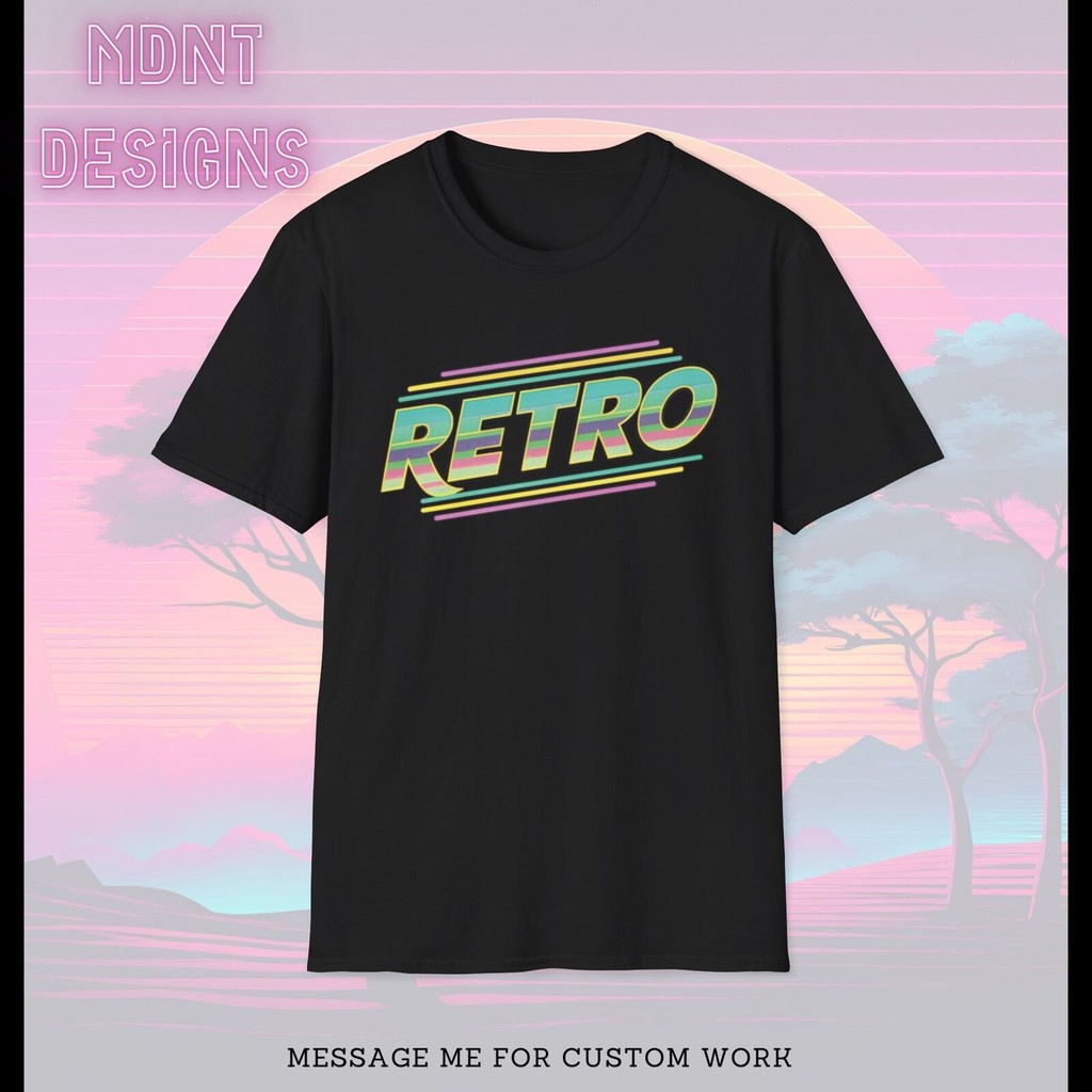 Retro - เสื้อยืด Softstyle Unisex - Gamer, Retro, 80S, 90S, Geek, Neon
