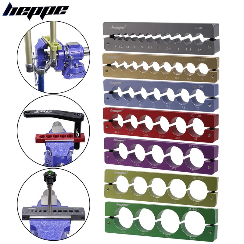 Heppe จักรยานด้านหลัง Suspension ผู้ถือโช้คอัพด้านหน้าส้อมซ่อม Clamp 5-35 มม.ผู้ถือหลอดจักรยานรถตาราง Vise ใส่ Clamp