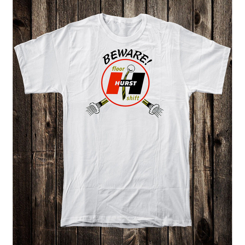 Hot Rod Tee T เสื้อ Retro Art Speed Shop Garage Hurst Floor Shift ระวัง