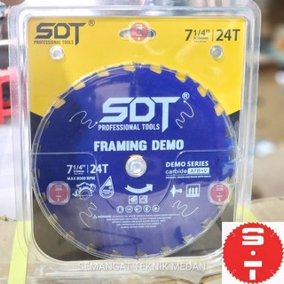 PISAU GERGAJI CIRCULAR KAYU FRAMING DEMO SAW BLADE 7" 7 " 24 T SDT
