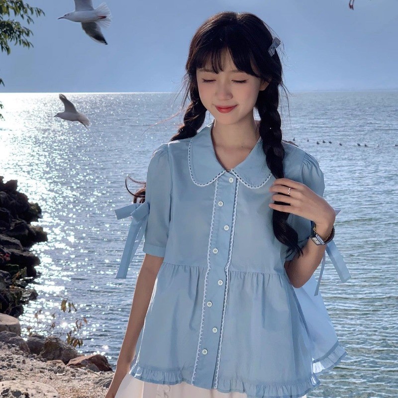 LINNA สีทึบ ประกบ แขนยาว เสื้อเชิ้ต
