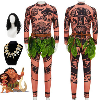 🇹🇭 Moana 2 Maui Costume Cosplay Costume For Adult Men Hook ก…