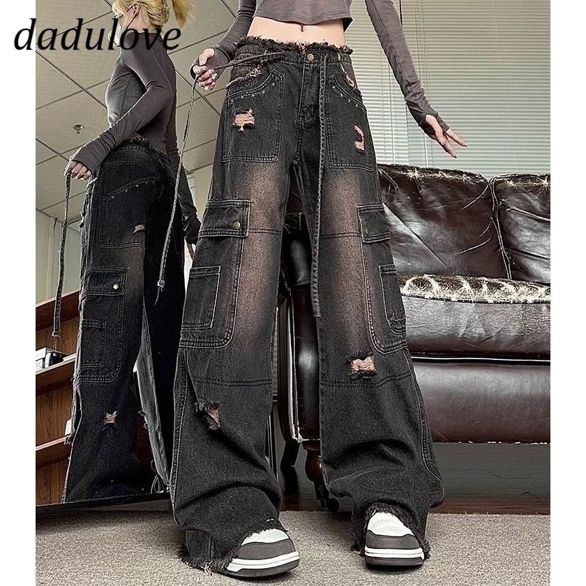 DaDulove2026 New American INS High Street Retro Jeans Niche High Waist Loose Wide Leg Pants Large Size Trousers