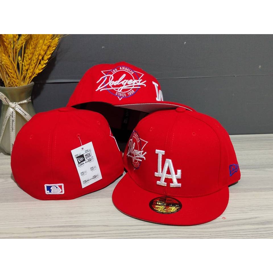 สไตล์ใหม่ Dodgesrs_ 59FIFTY หมวกกีฬาสําหรับผู้ชายและผู้หญิงแฟชั่นล้อมรอบอย่างเต็มที่กีฬาสันทนาการหมวกปัก