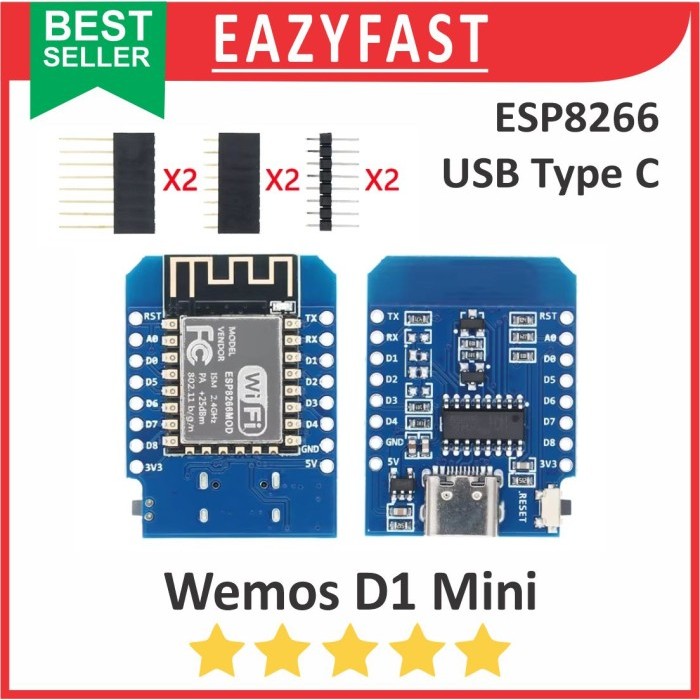 WEMOS D1 Mini USB Type C CH340 Arduino NodeMCU LUA ESP ESP8266 12E Wifi IOT อินเทอร์เน็ต