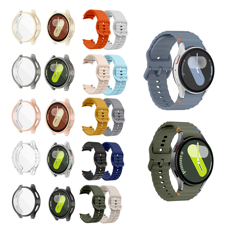 TPU เคสป้องกันสําหรับ Samsung Galaxy Watch 7 40 มม.44 มม.นาฬิกาสมาร์ท 7 ฝาครอบซิลิโคนสําหรับ Galaxy 7 กันชน Protector