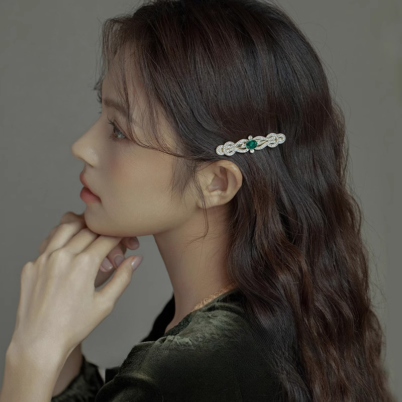 1 ชิ้นจีนโบว์โลหะ Shine Alloy Bling Hairpin กิ๊บติดผม Headwear ผม Aceesory