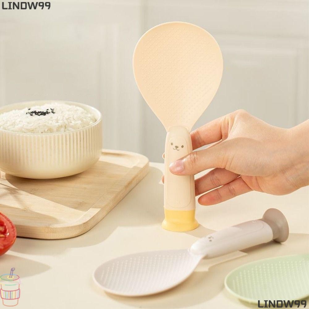 Lindw99 ช้อนข้าวกันติด, ช้อนข้าวยืนหนาทนความร้อน, เครื่องดูดด้ามยาวทําความสะอาดง่ายพลั่วข้าว แกดเจ็ตในครัว