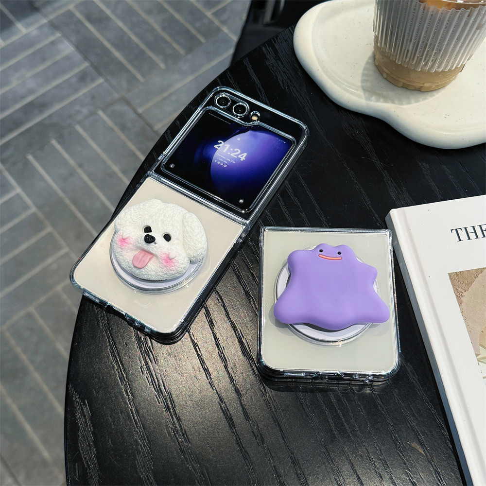 SAMSUNG LUKENเคสโทรศัพท์สําหรับSamsung Galaxy Z Flip 6 5 4 3 OPPOค้นหาN2 Flip N3 FlipTransparent Mปก