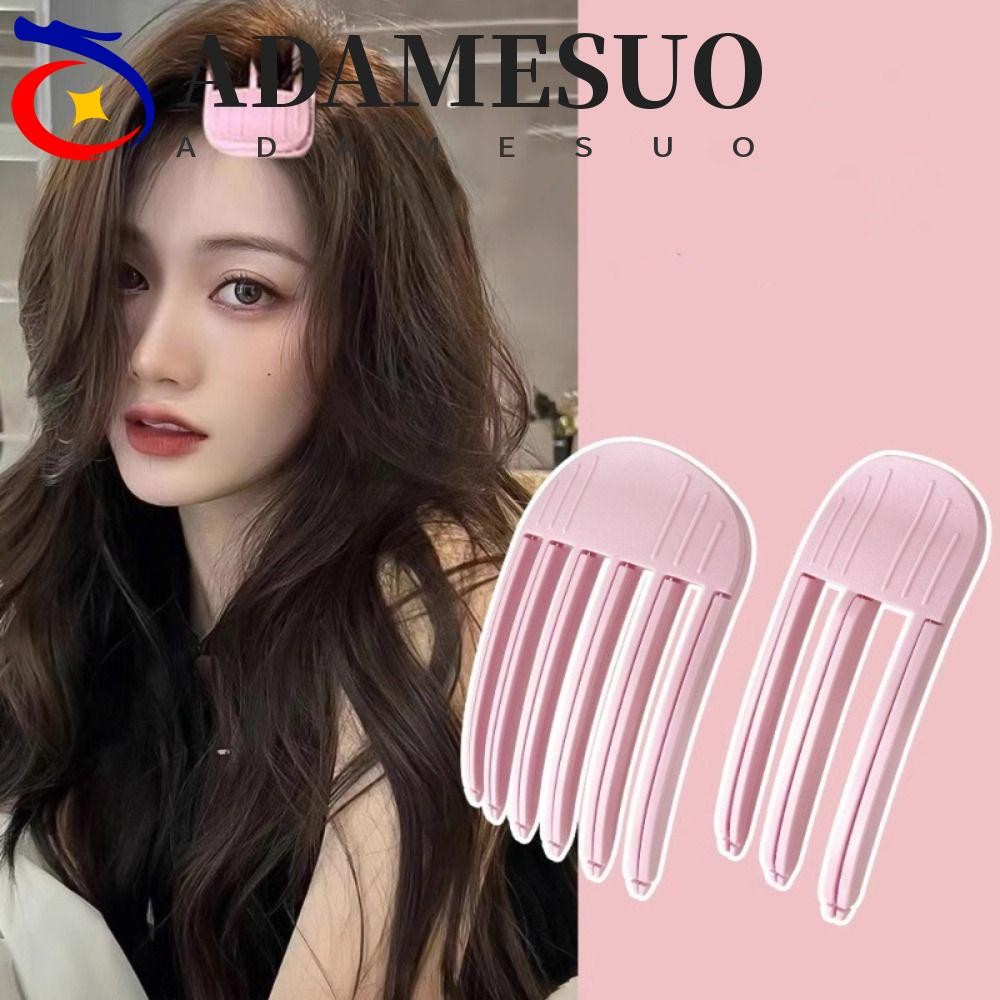 Adamesuo 2 ชิ้น/เซ็ตรากผมลูกกลิ้งผม,ไม่มีความร้อนจัดแต่งทรงผม Diy เครื่องมือ Fluffy Hairpin Curling Bangs, แบบพกพา Volumizing Fluffiness Curling รูปร่างคงที่ Curly จัดแต่งทรงผมคลิปสาว