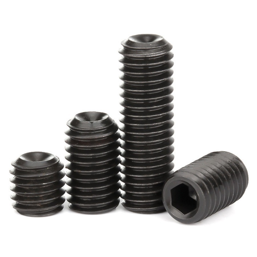 12.9 ชุบดำ ตัวหนอน หกเหลี่ยม ปลายตัด เกลียวมิล สกรู เกรดแข็งพิเศษ Hex Socket Set Screw M1.6/M2/M2.5/M3/M4/M5/M6 (FGH-YL-TH-Y) - รูปที่ 5