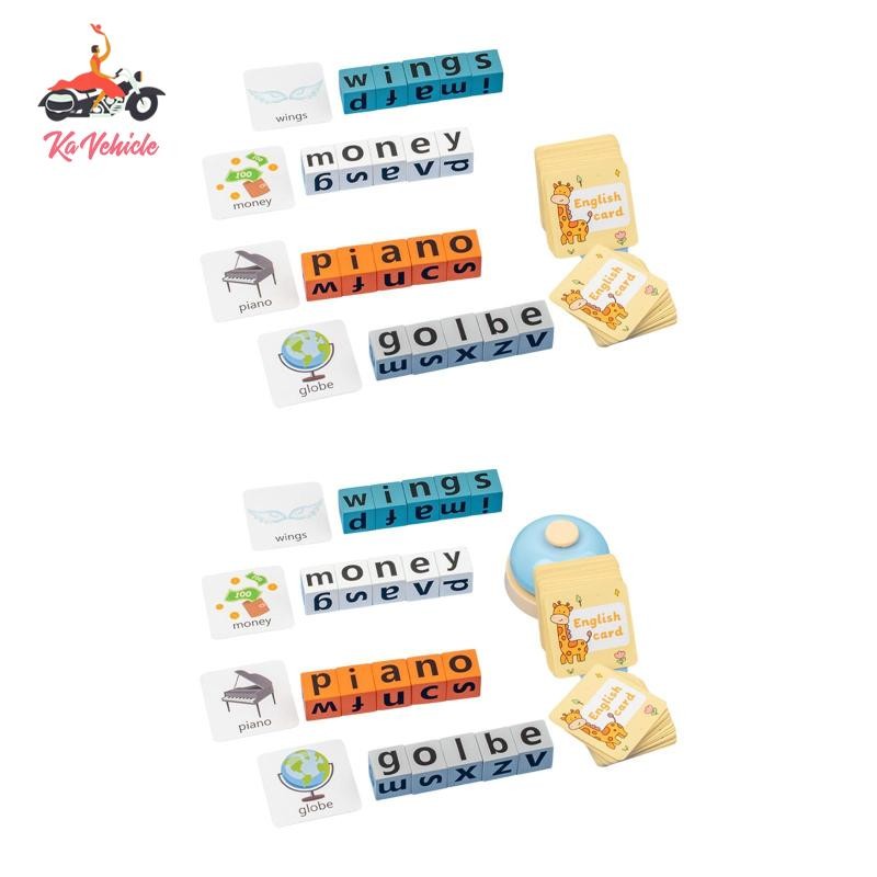 [Whstrong] บล็อกไม้เกมสะกด,การเรียนรู้Early ของเล่น Sight Words Abc Matching Letter เกมบล็อกตัวอักษร