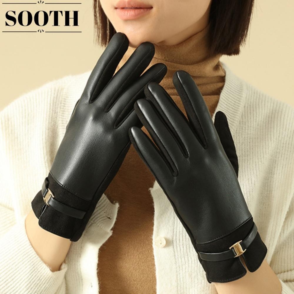 Sooth ถุงมือฤดูหนาว,ถุงมือหน้าจอสัมผัสเต็มนิ้วที่อบอุ่น, 2024 กันน้ําหน้าจอสัมผัสขับรถ Mittens ผู้หญิงผู้ชาย