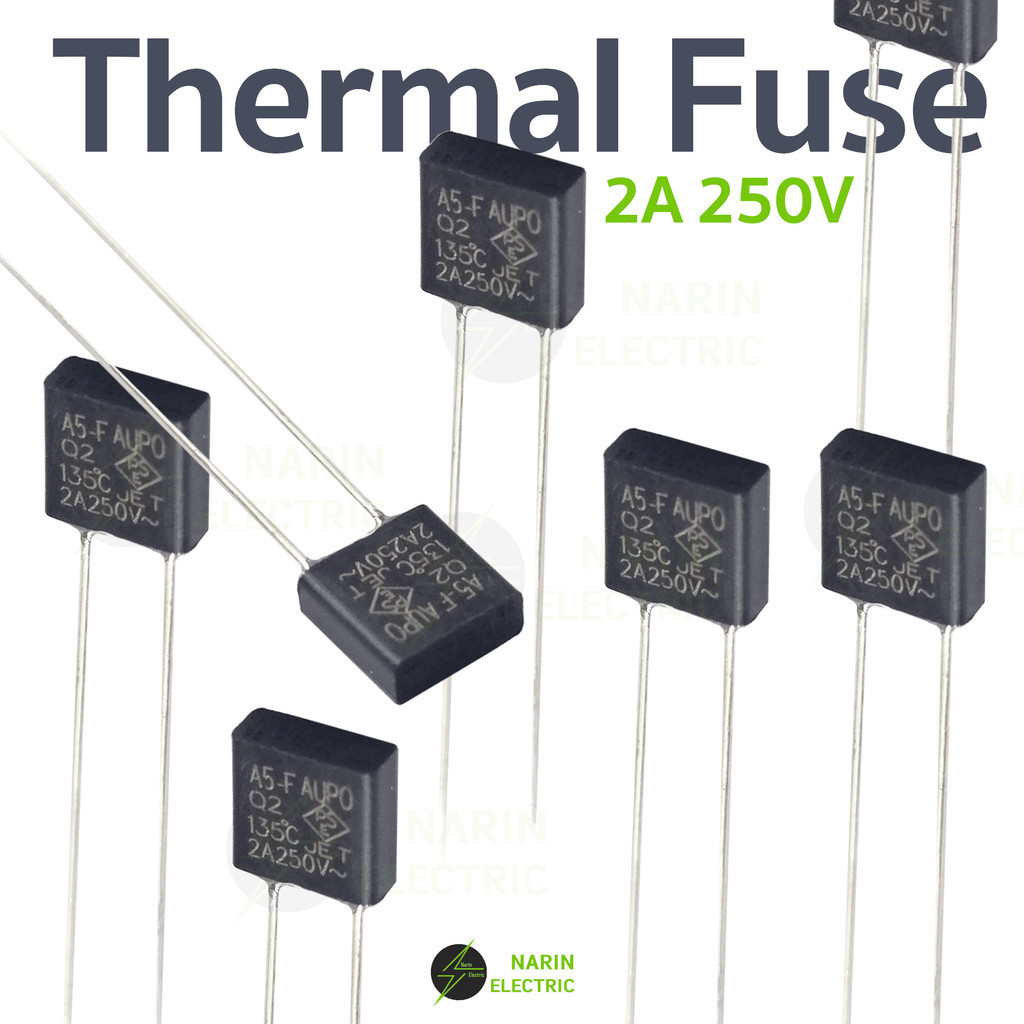 เทอร์โมฟิวส์ Thermal Fuse ฟิวส์ความร้อน 2A 250V หม้อหุงข้าว พัดลม 130C ,135C,145C แบบเหลี่ยม