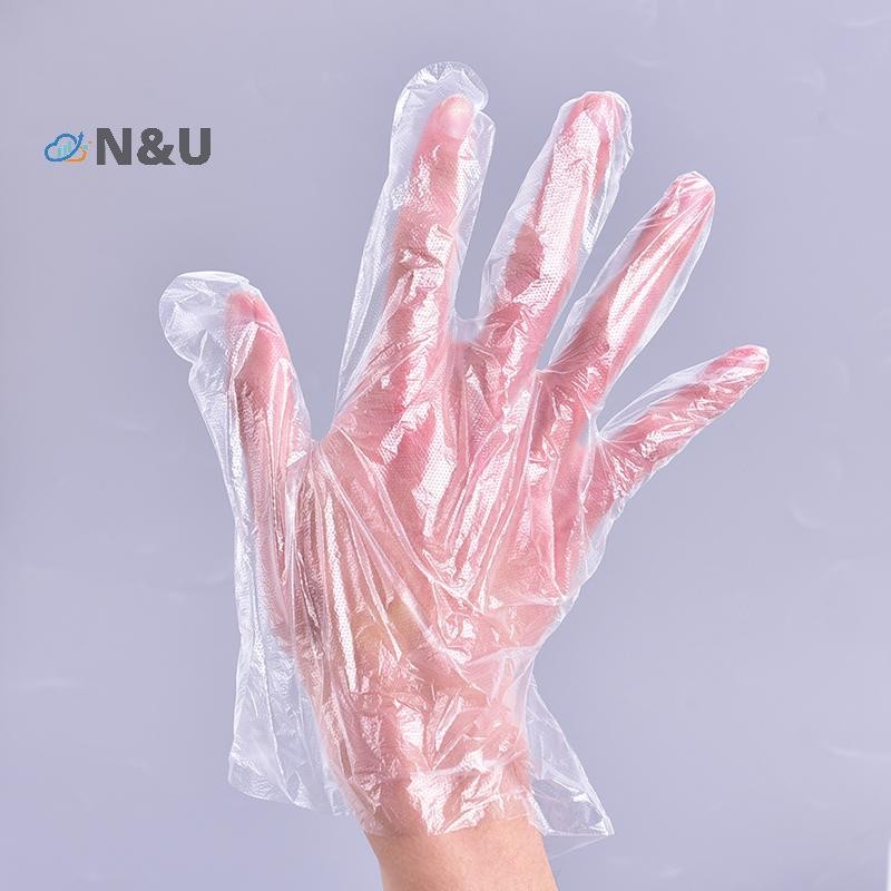 N&U 100 ชิ้น/เซ็ตอาหารถุงมือพลาสติกถุงมือแบบใช้แล้วทิ้งร้านอาหารบาร์บีคิวเป็นมิตรกับสิ่งแวดล้อม COD
