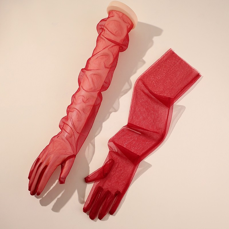 SatinSleepwear❤️‍🔥❤️‍🔥ถุงมือผ้าทูลยาวพิเศษ ถุงมือสำหรับใส่ไปงานแสดง 2 สี บางและเบา ราคาจับต้องได้. - รูปที่ 6