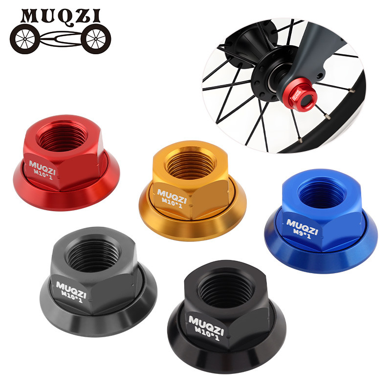 MUQZI 2PCS ดุมล้อจักรยานเพลาถั่ว M9*1.0 M10*1.0 M10*3/8 สกรูหน้าแปลนล้อหน้าและหลัง
