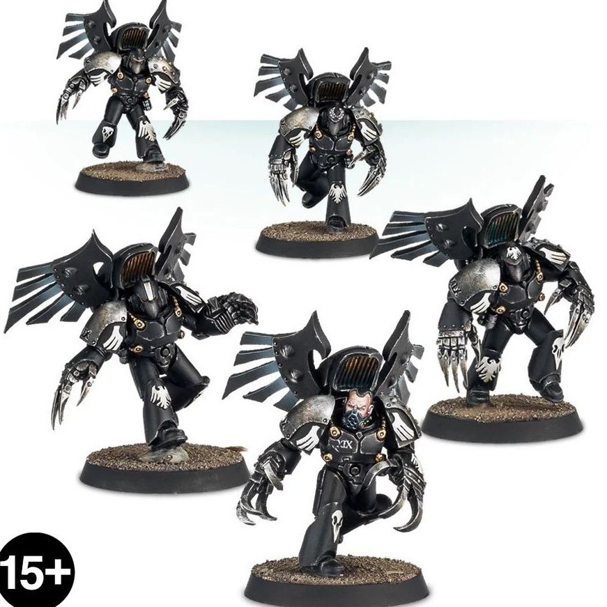 Light Curing Printing Warhammer Style 40K Star Warrior Dark Crow Guard Terminator 5 คนทีมสีขาวรุ่นหม