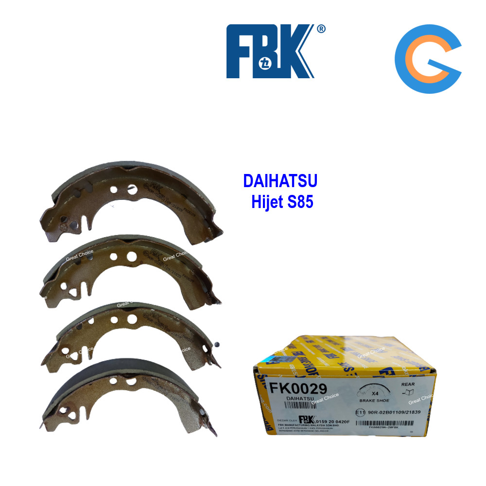 FBK Hijet S85 ผ้าเบรคหลัง (Belakang) ผ้าเบรค Kasut DAIHATSU FK0029