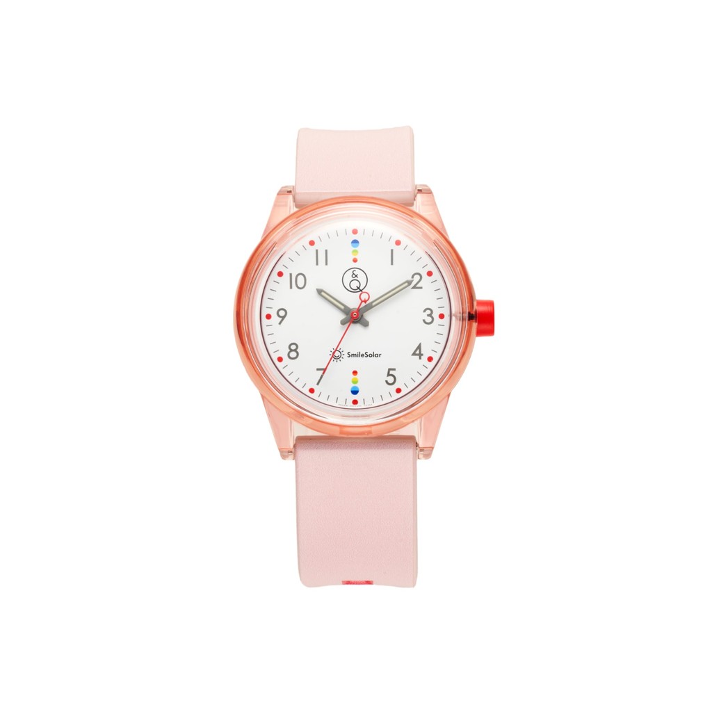 Q and Q Smile Solar Watch R02A-001VK Ladies Pink