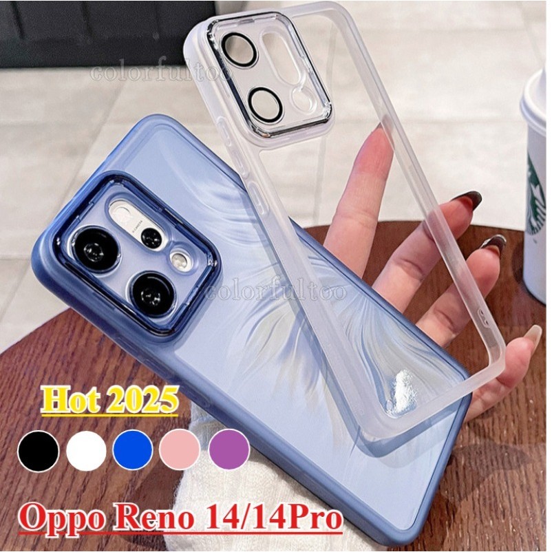 บางสีสันปลอกอ่อนสําหรับOppo Reno 15 14 Pro 14Pro 14F Reno14Pro 15ProMax 15F Reno15ProMini 4G 5Gเคสโทรศัพท์ซิลิโคนTPUกันชนกันกระแทกกล้องป้องกันคู่ปกหลัง