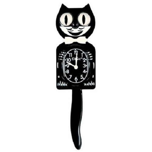 Kit Cat Clock Classic Black BC-1 Bowtie White